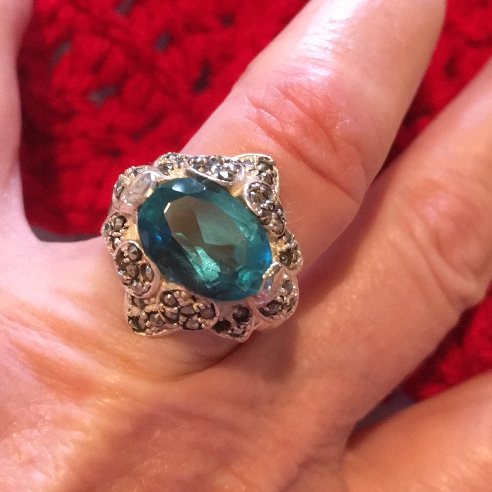 Vintage Sterling London Blue Topaz